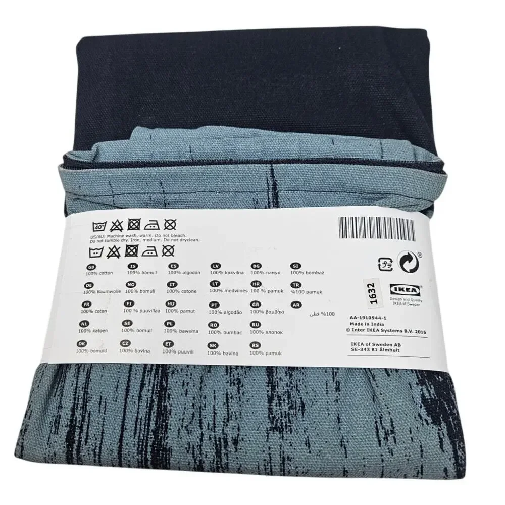 NEW Ikea Slogran 20x20 Pillow Sham Navy Gunnel Sahlin Modern Cotton Stripe